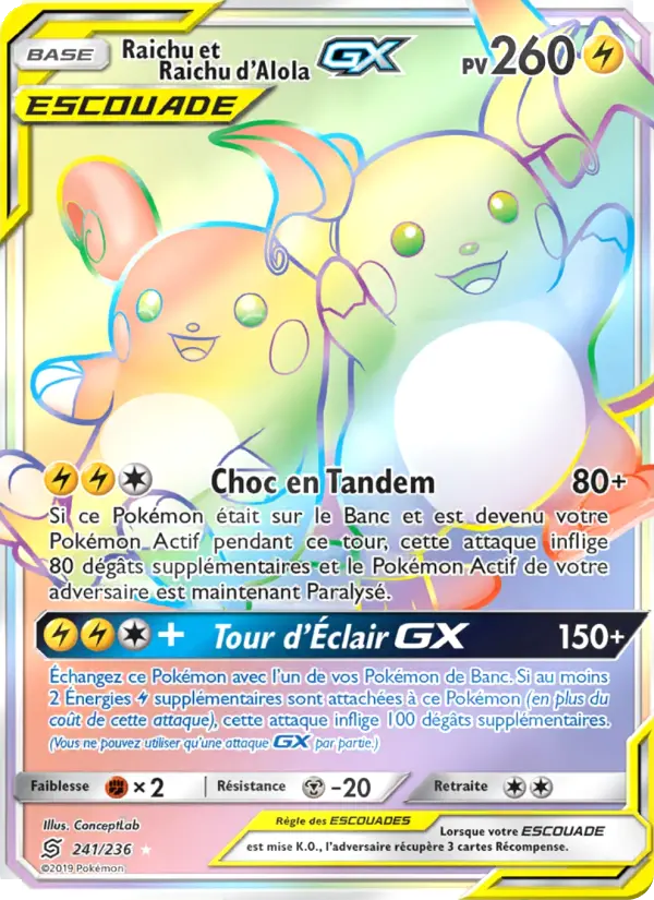 Raichu et Raichu d’Alola GX