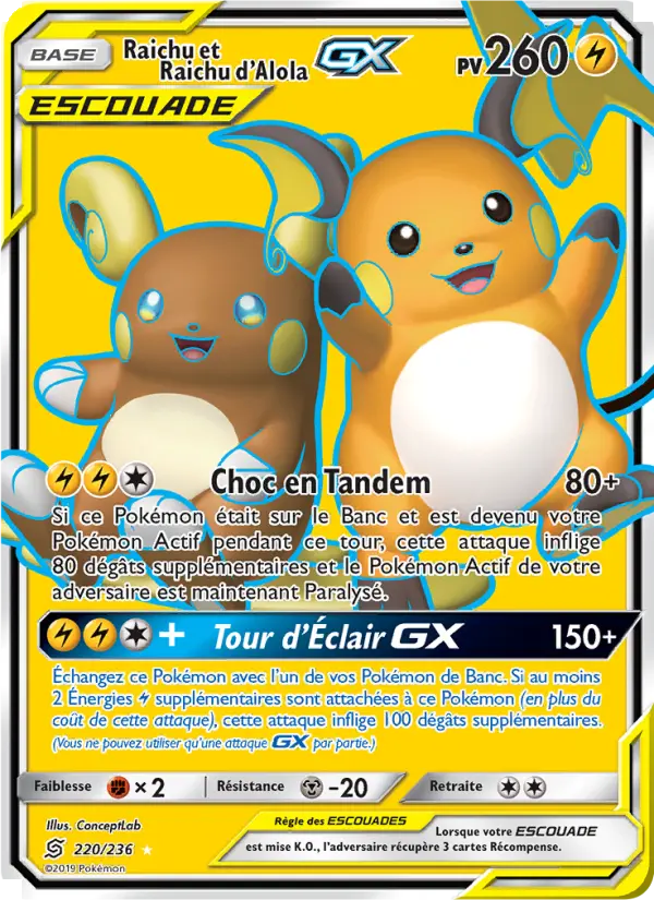 Raichu et Raichu d’Alola GX
